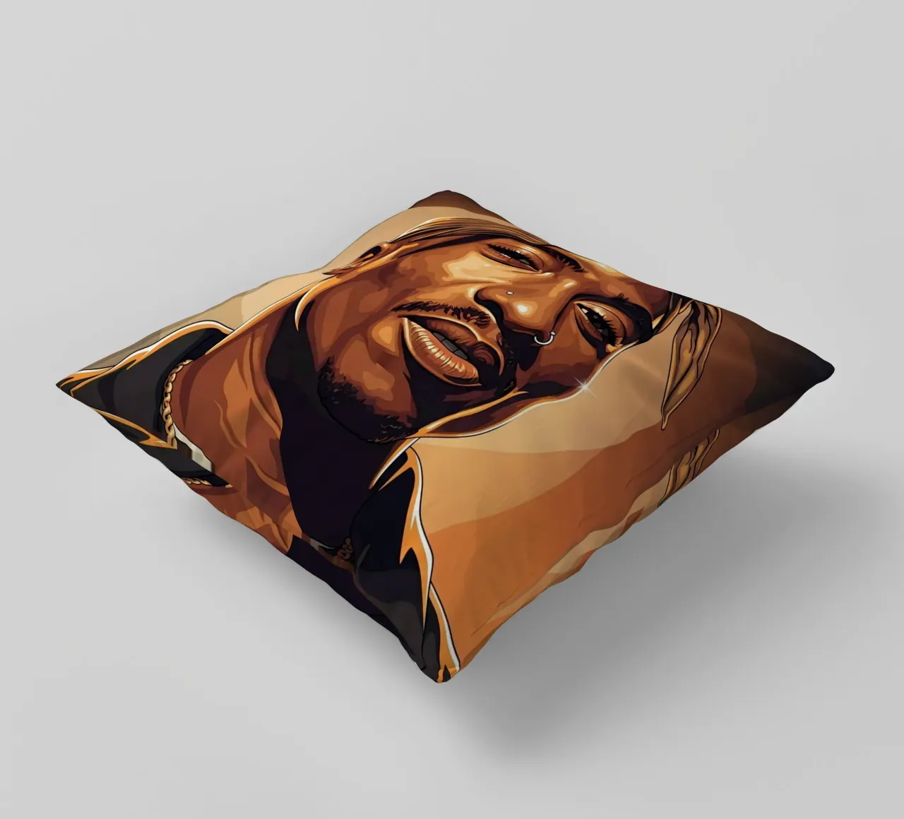 Tupac Shakur smile cuscino da Lembayung art