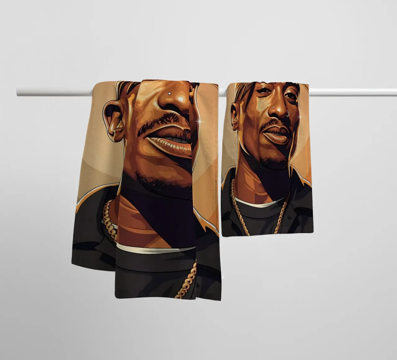 Tupac Shakur smile asciugamano da bagno da Lembayung art
