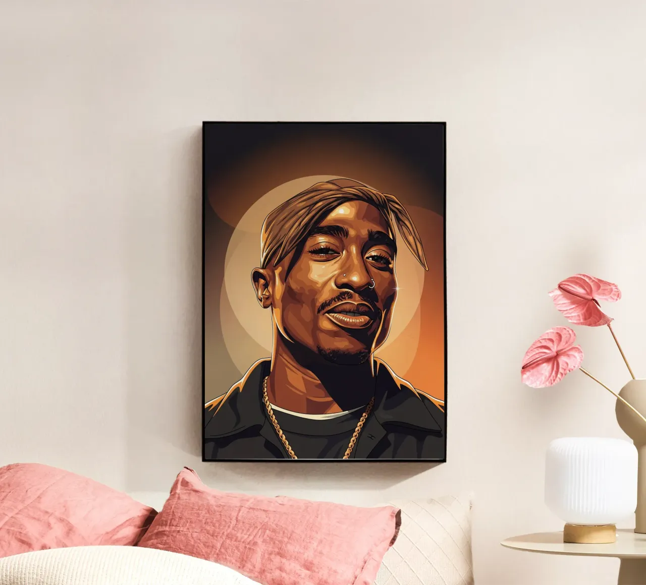 Tupac Shakur smile acrylic glass by Lembayung art