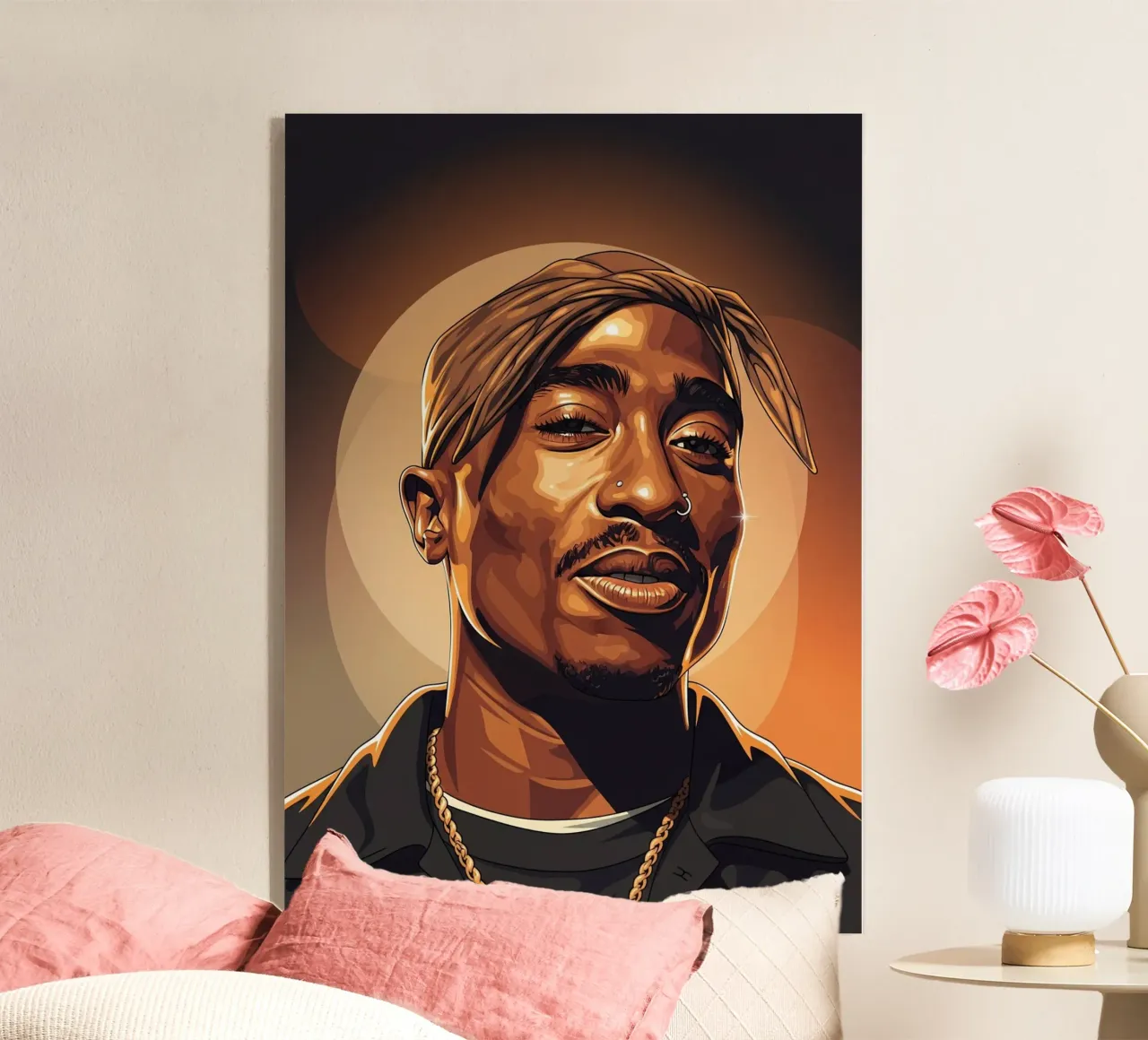 Tupac Shakur smile acrylic glass by Lembayung art