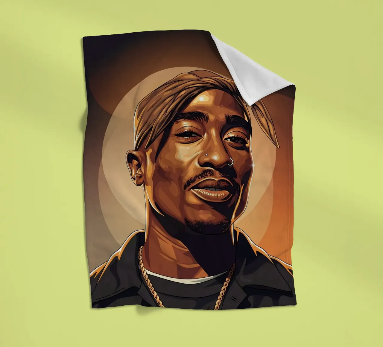 Tupac Shakur smile coperta in pile da Lembayung art