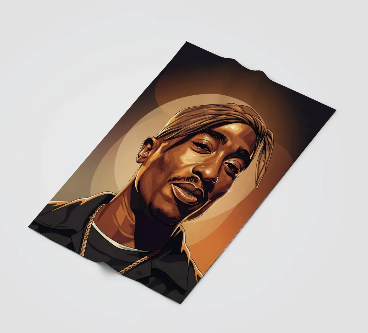 Tupac Shakur smile coperta in pile da Lembayung art