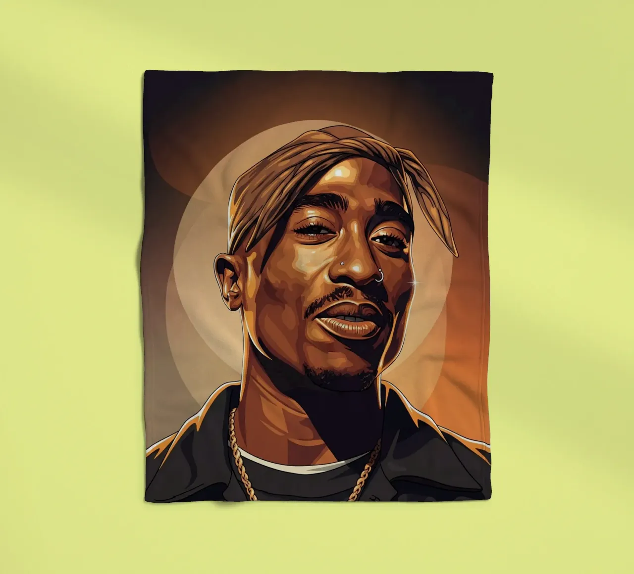 Tupac Shakur smile coperta in pile da Lembayung art