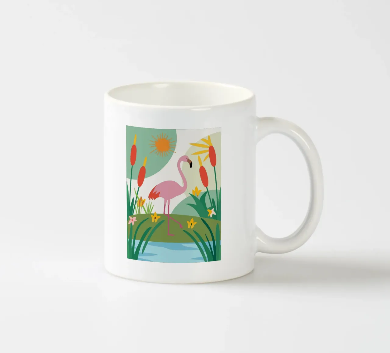 Fenicottero in riva al fiume tazza in ceramica da CUTE ANIMALS