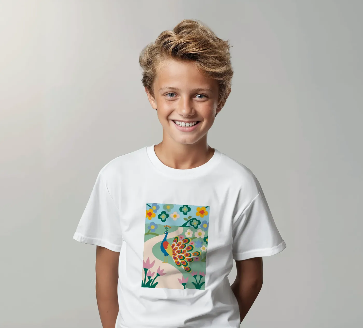 Pavone t-shirt bambini da CUTE ANIMALS