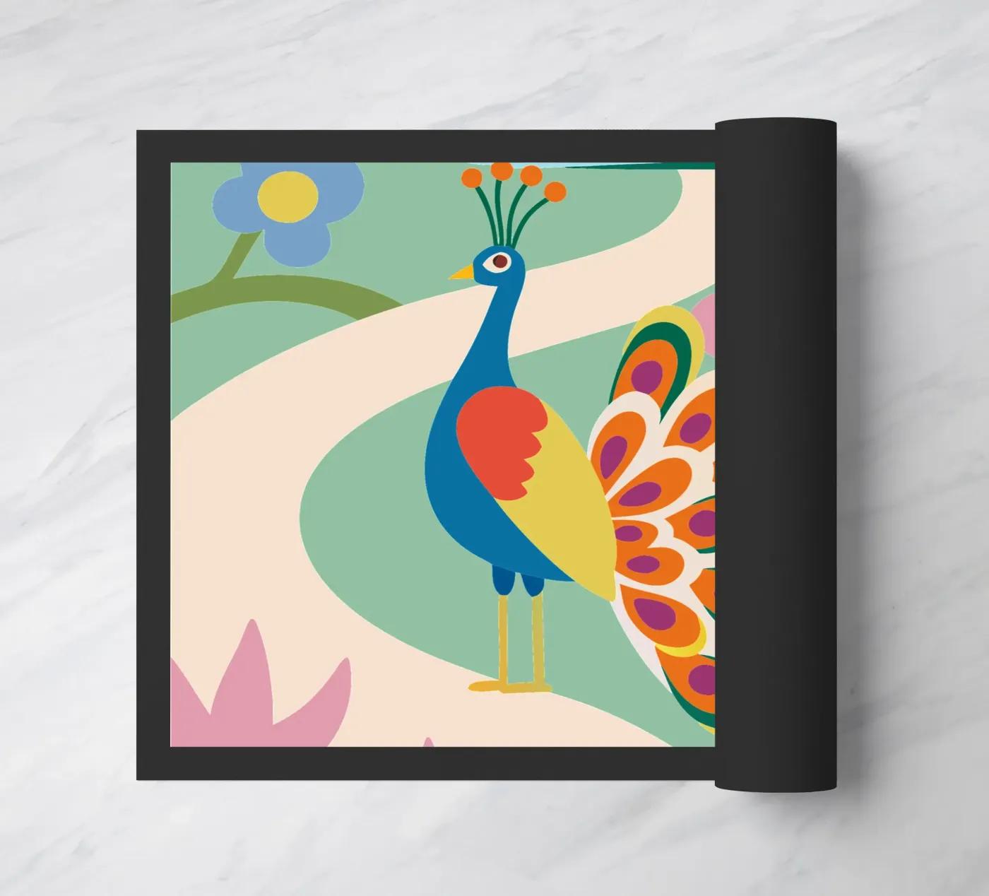 Peacock doormat by CUTE ANIMALS