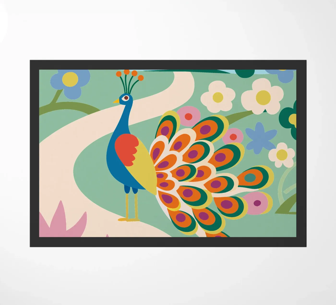 Peacock doormat by CUTE ANIMALS
