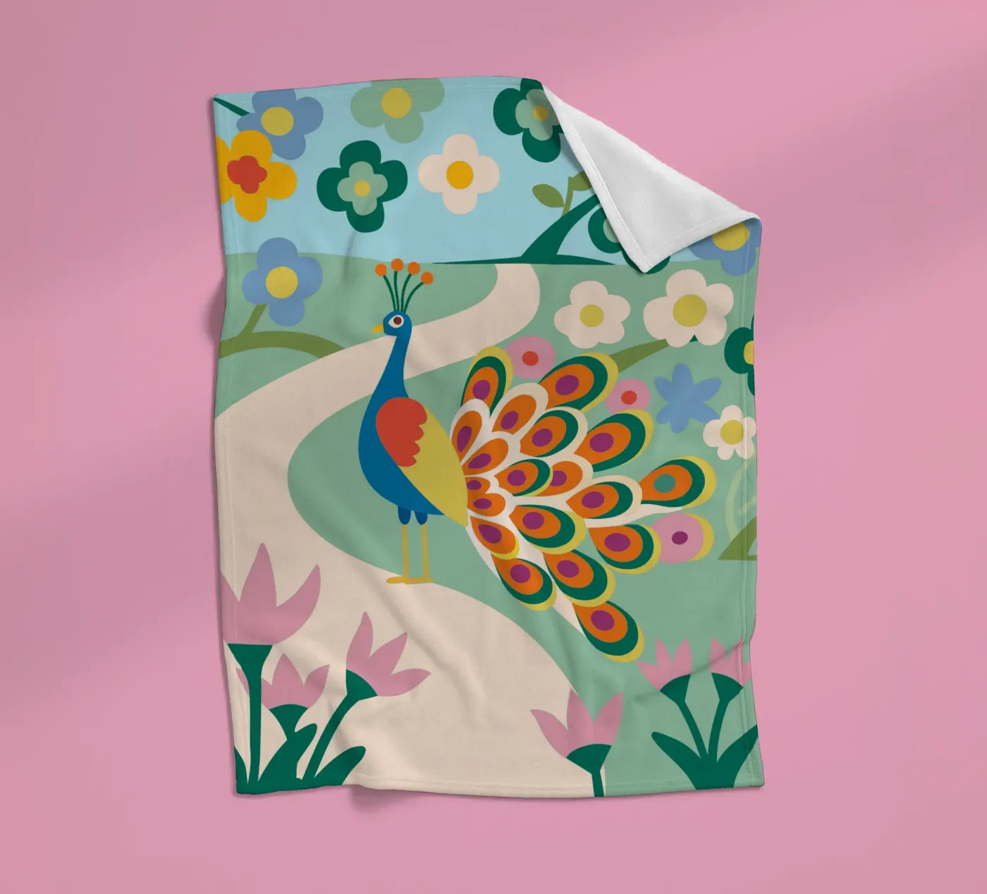 Pfau Fleecedecke von CUTE ANIMALS