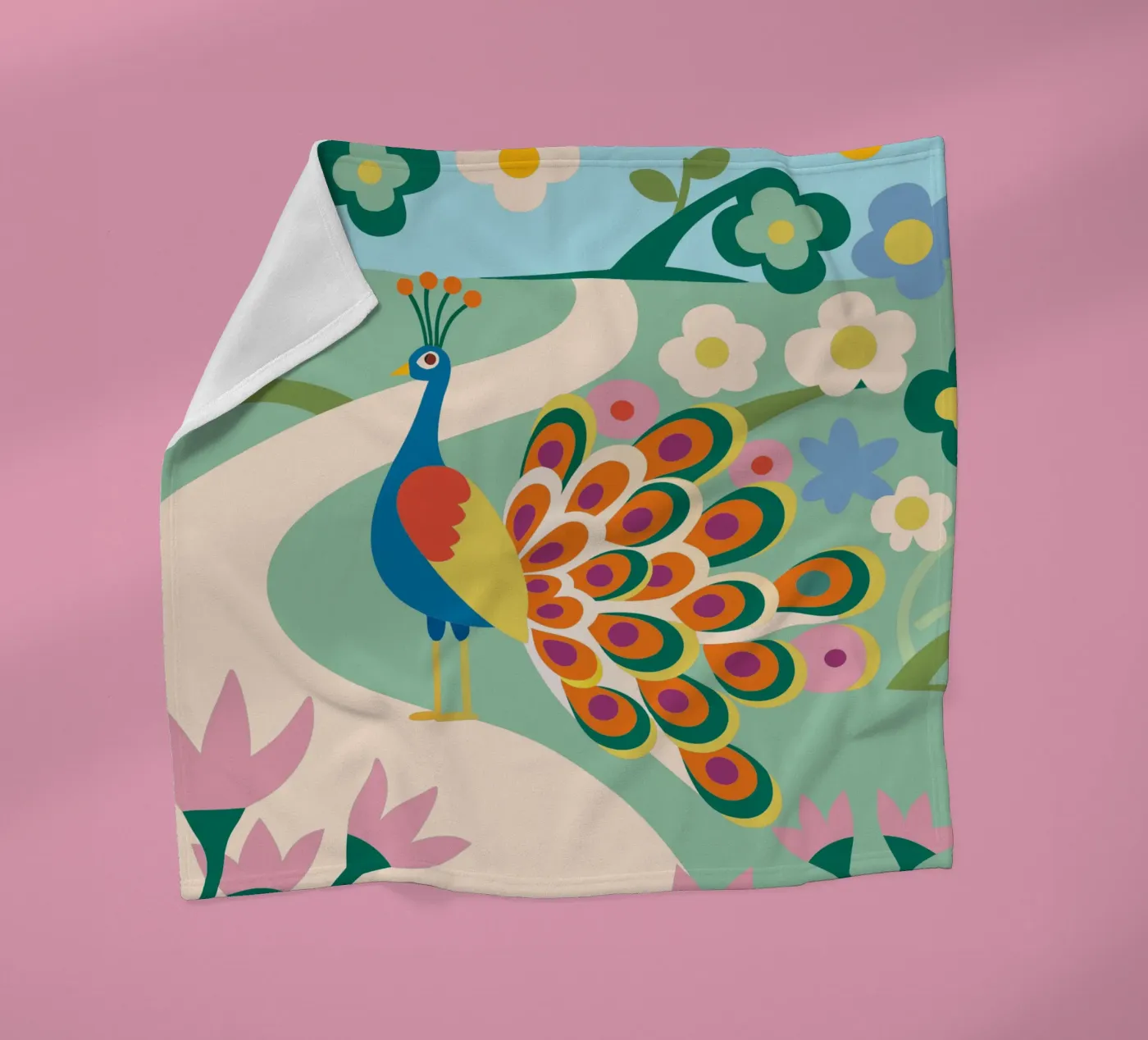 Pfau Fleecedecke von CUTE ANIMALS