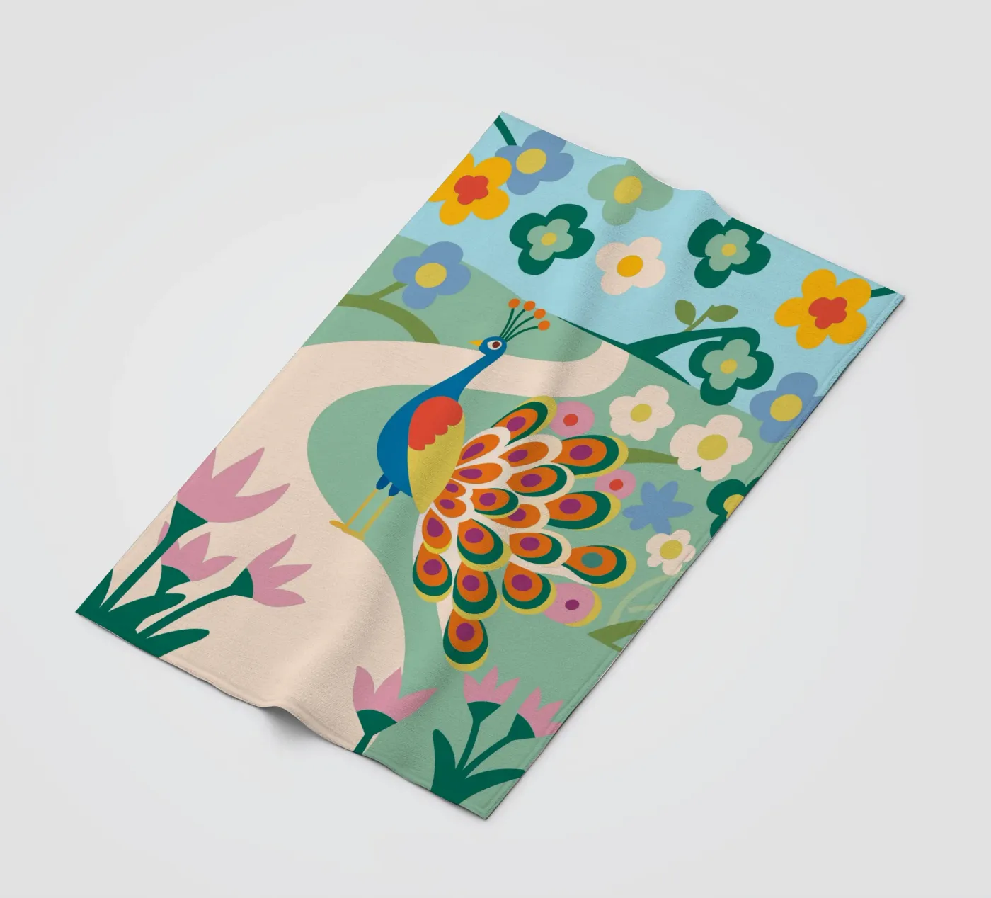 Pfau Fleecedecke von CUTE ANIMALS