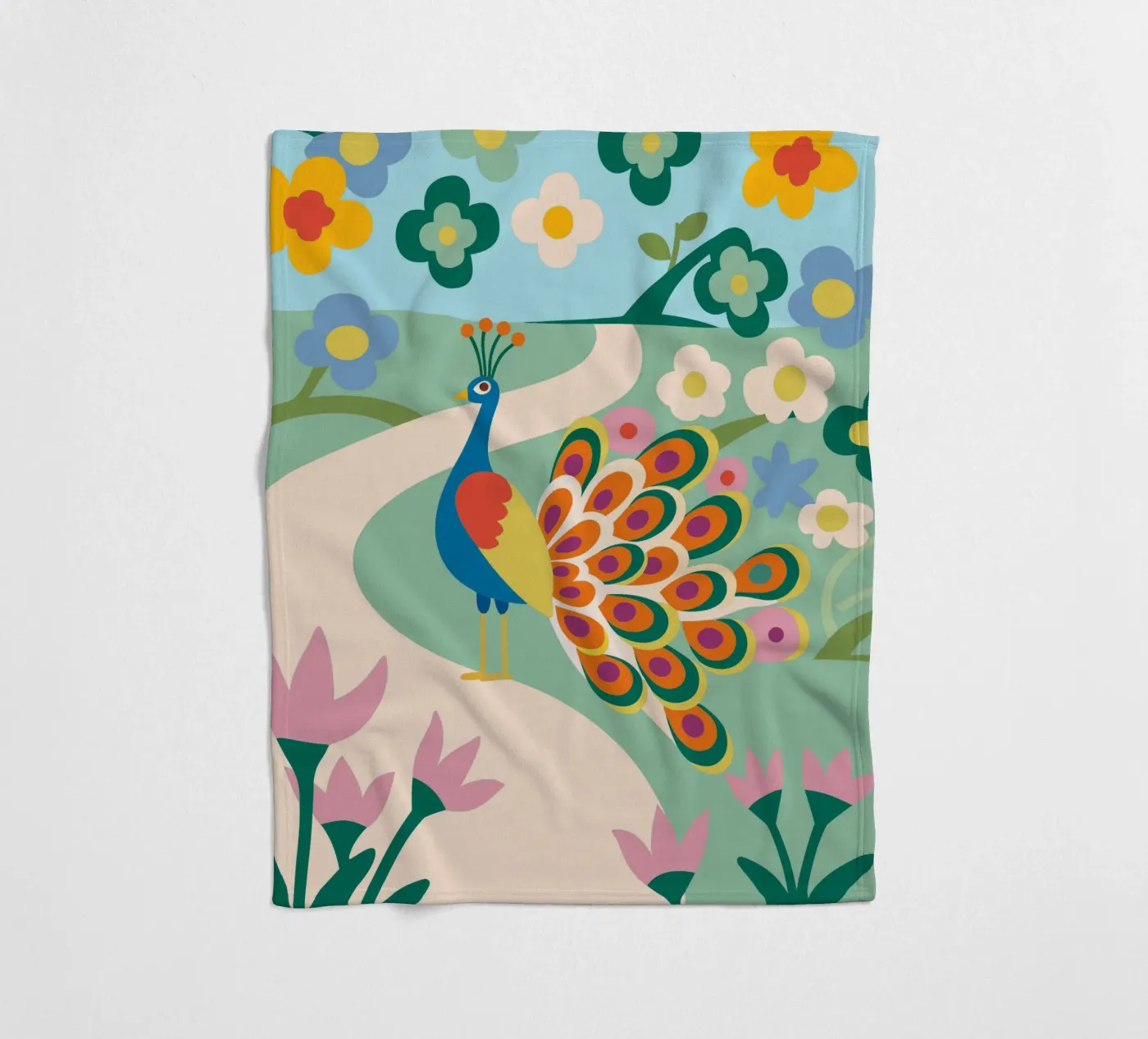Pfau Fleecedecke von CUTE ANIMALS
