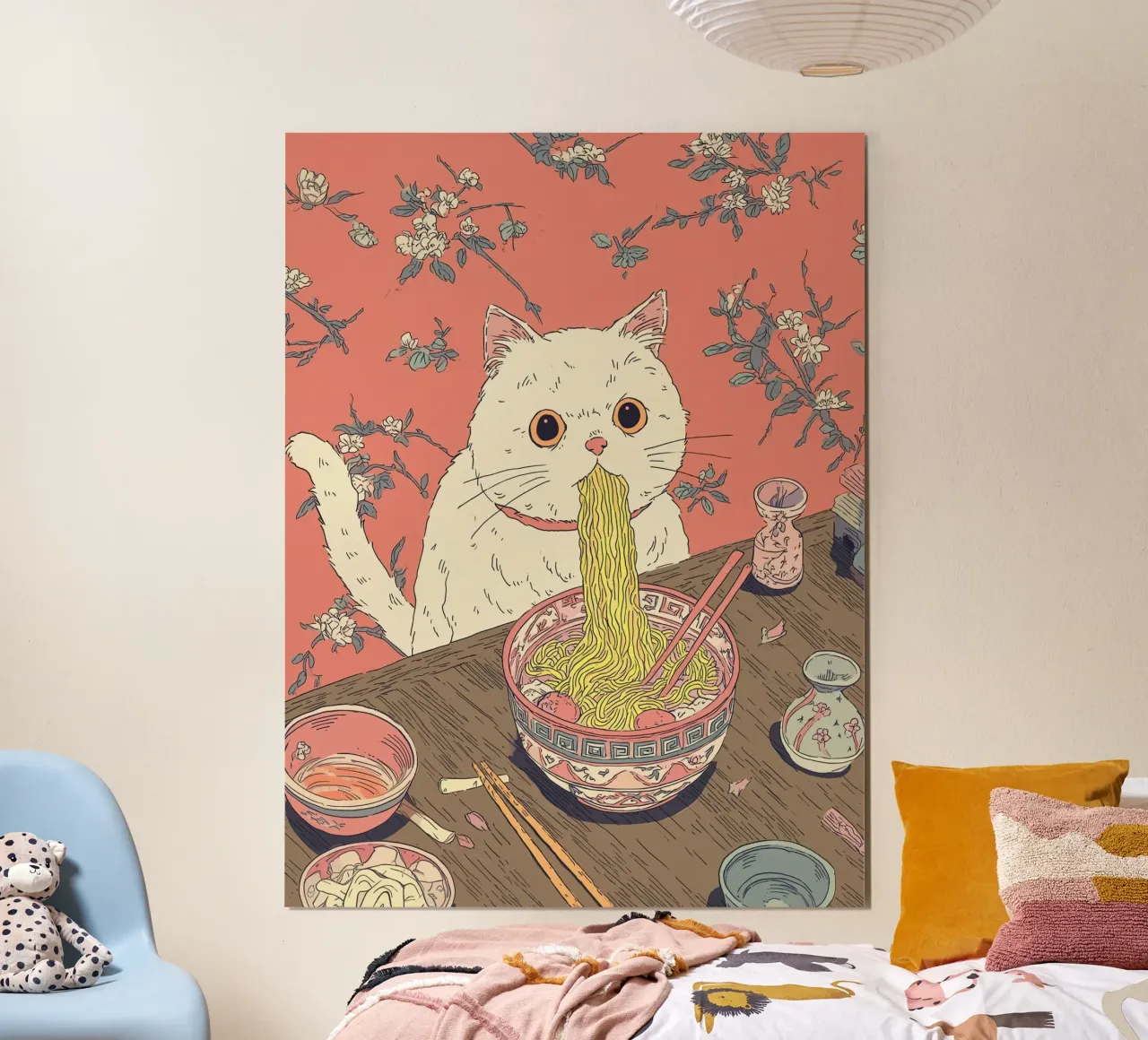 White Cat Steal Ramen Inspiration Japan Foodie and Kitchen hahnemühle by Kaji