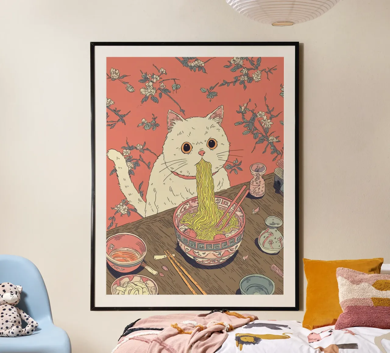 White Cat Steal Ramen Inspiration Japan Foodie and Kitchen hahnemühle by Kaji