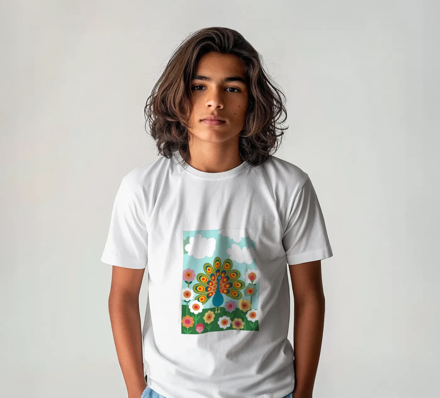 Pavone t-shirt bambini da CUTE ANIMALS