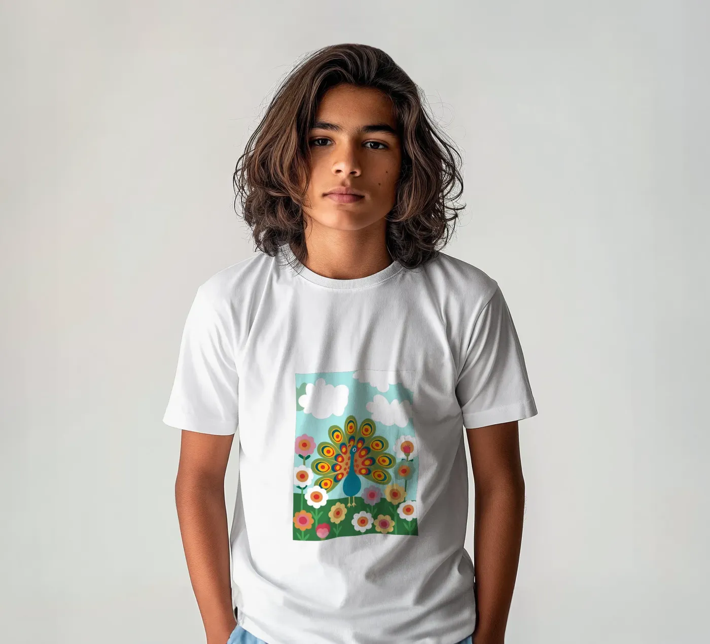 Pavone t-shirt bambini da CUTE ANIMALS