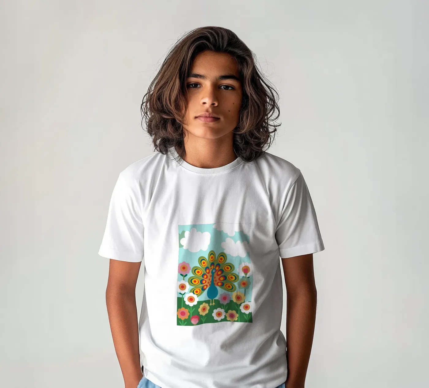 Pavone t-shirt bambini da CUTE ANIMALS