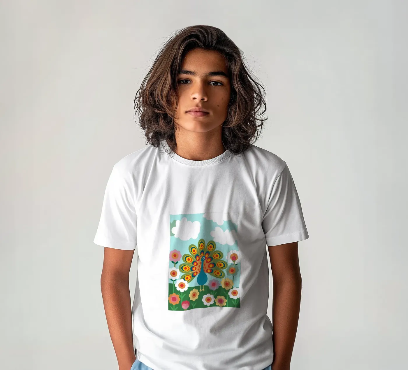 Pavone t-shirt bambini da CUTE ANIMALS