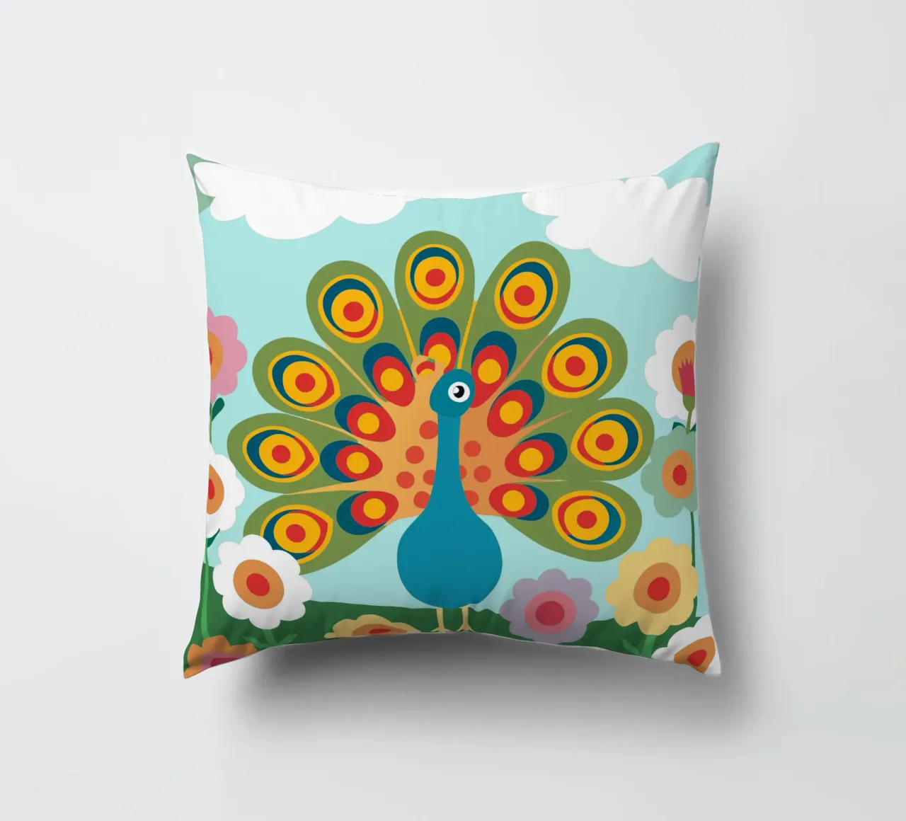 Pavone cuscino da CUTE ANIMALS