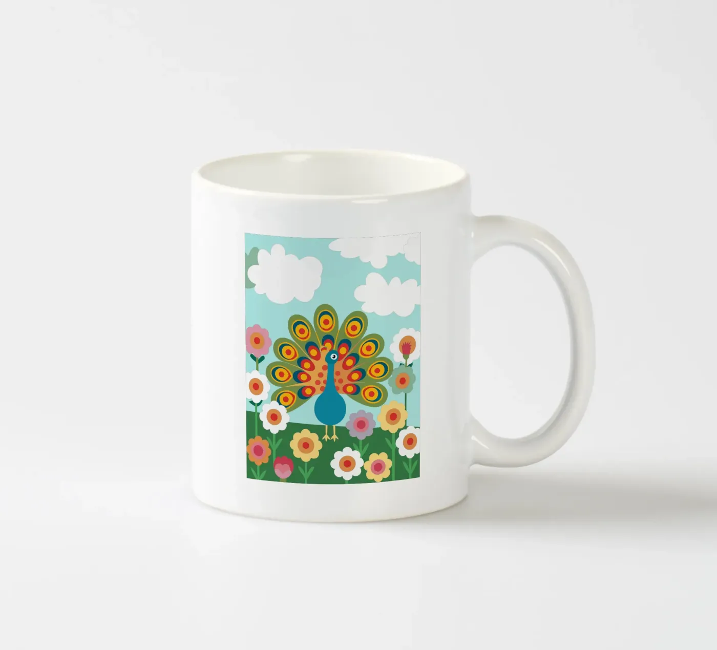Peacock ceramic mug by CUTE ANIMALS