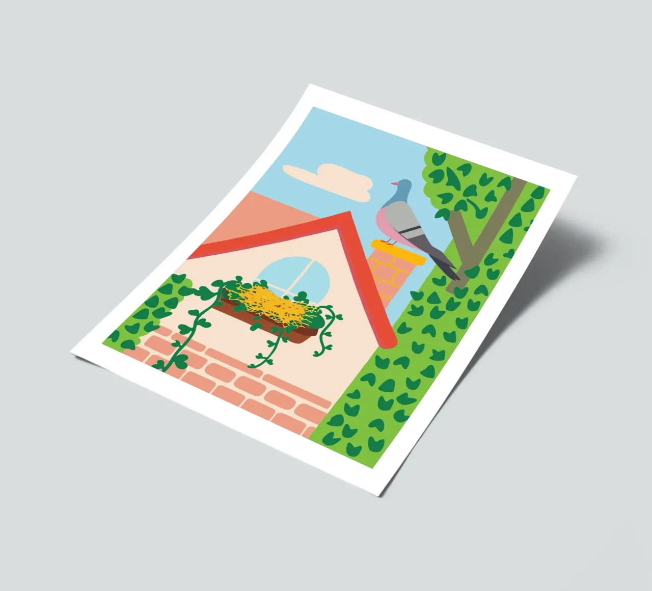Pigeon on the Roof sticker sheet by CUTE ANIMALS