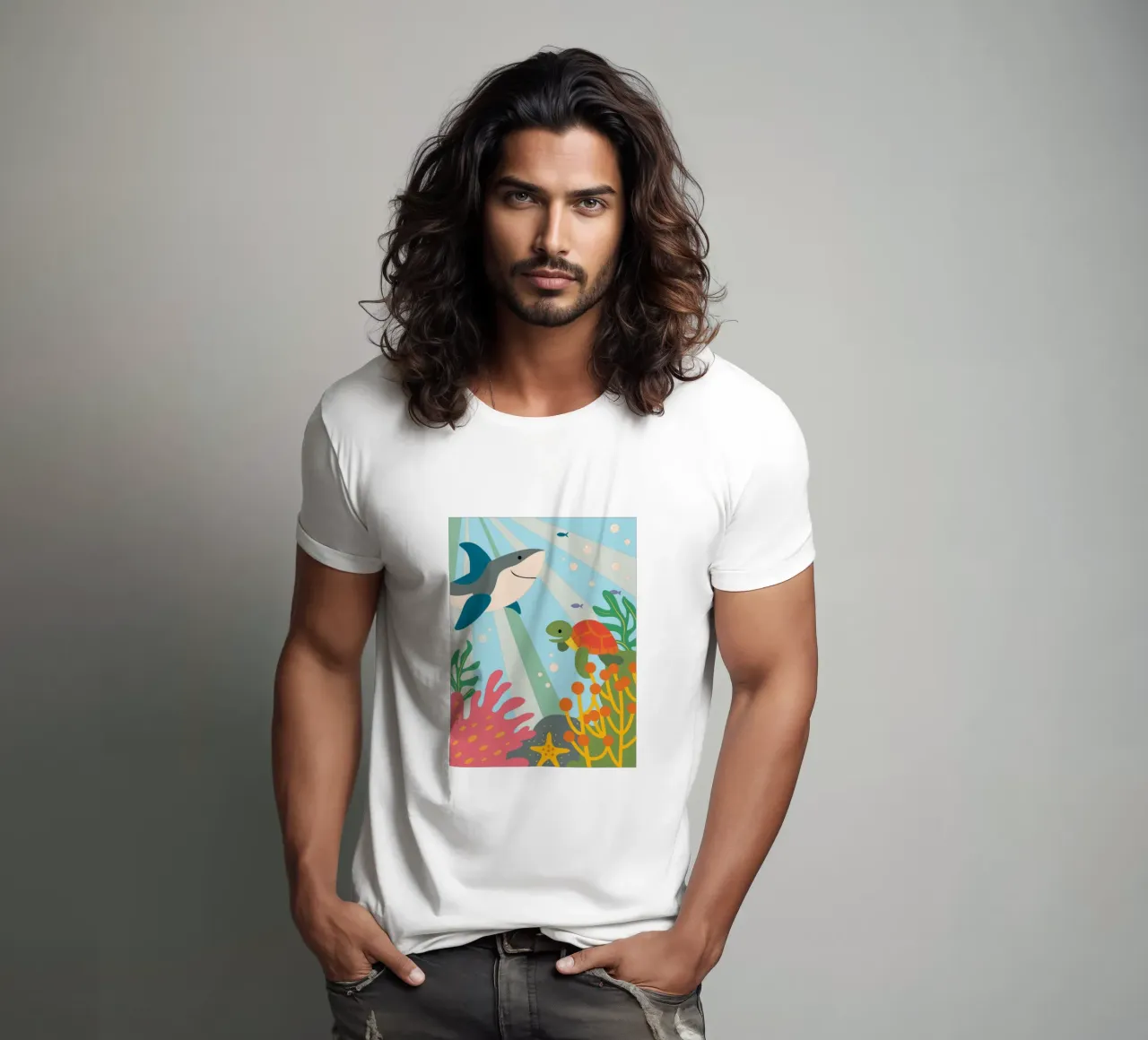 Squali e tartarughe t-shirt da CUTE ANIMALS