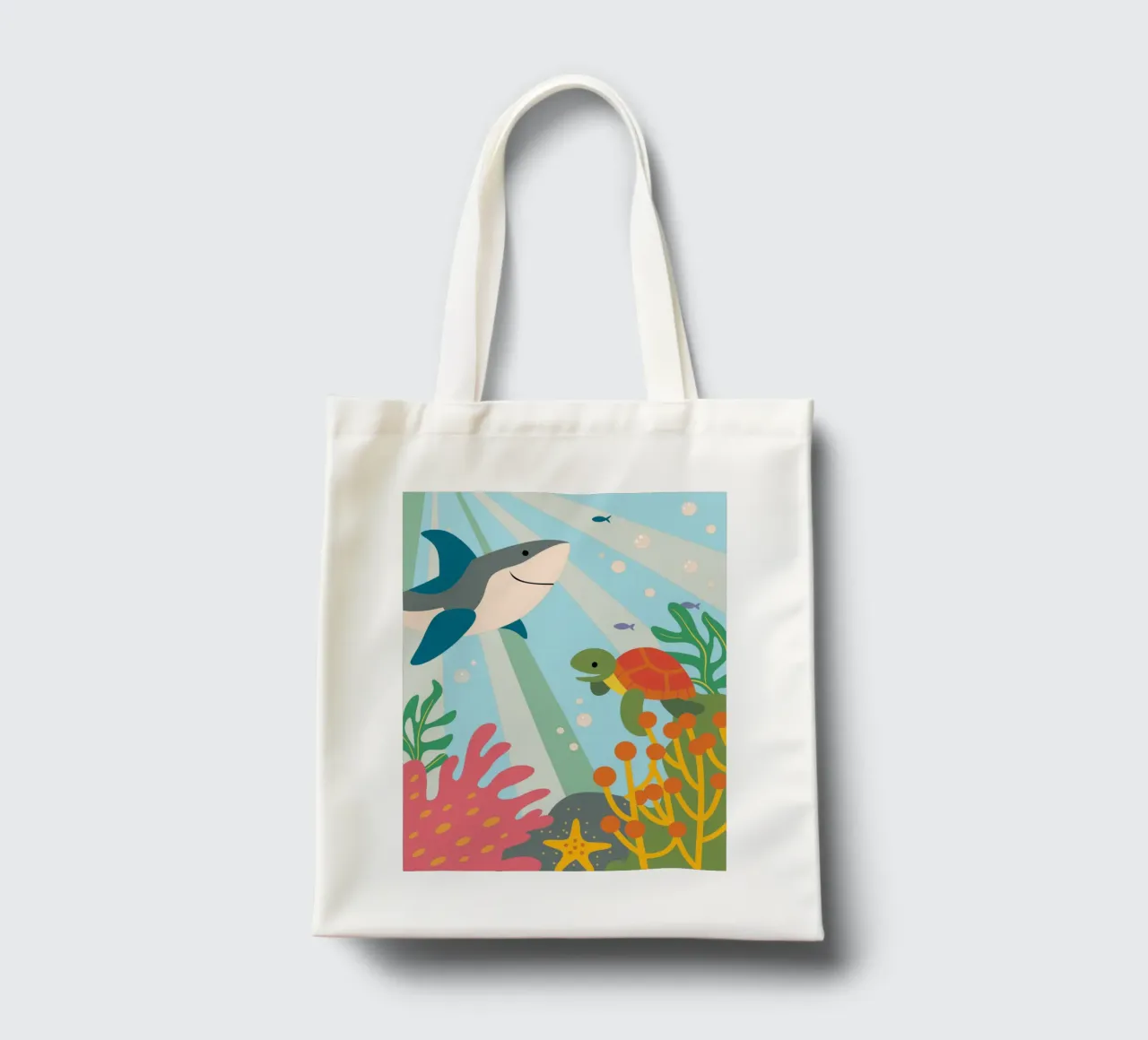 Sharks and Turtles tote bag by CUTE ANIMALS