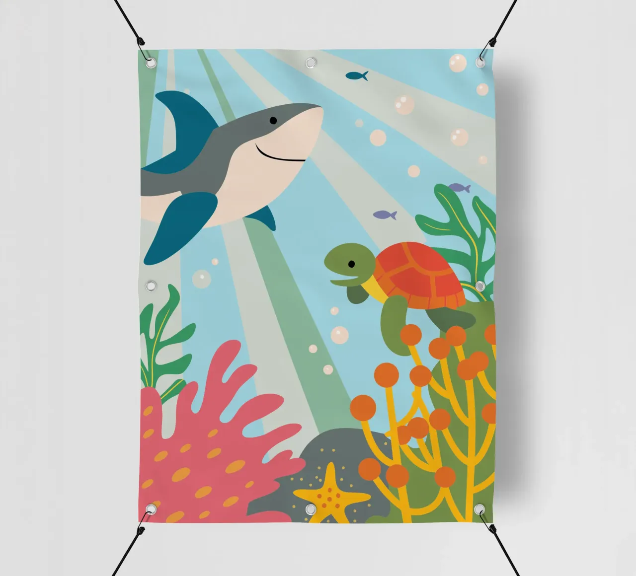 Squali e tartarughe telo in pvc da CUTE ANIMALS