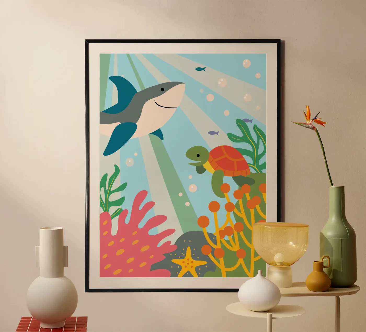 Squali e tartarughe poster da CUTE ANIMALS