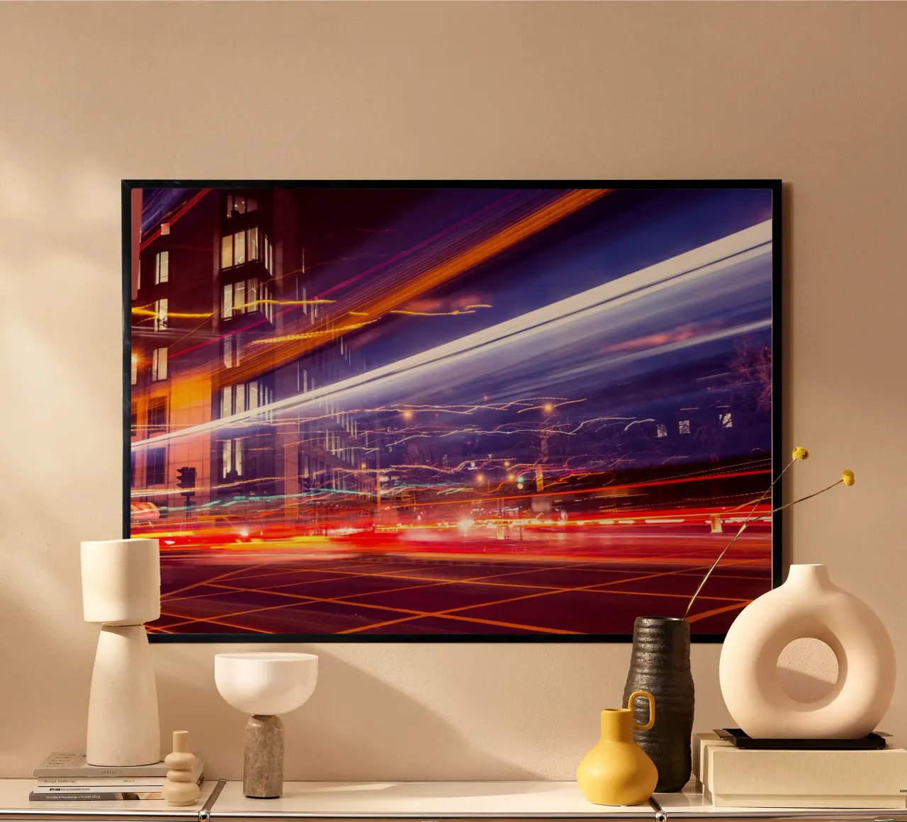 Electric Rush, London poster with plastic frame by Wanderlust Vibes
