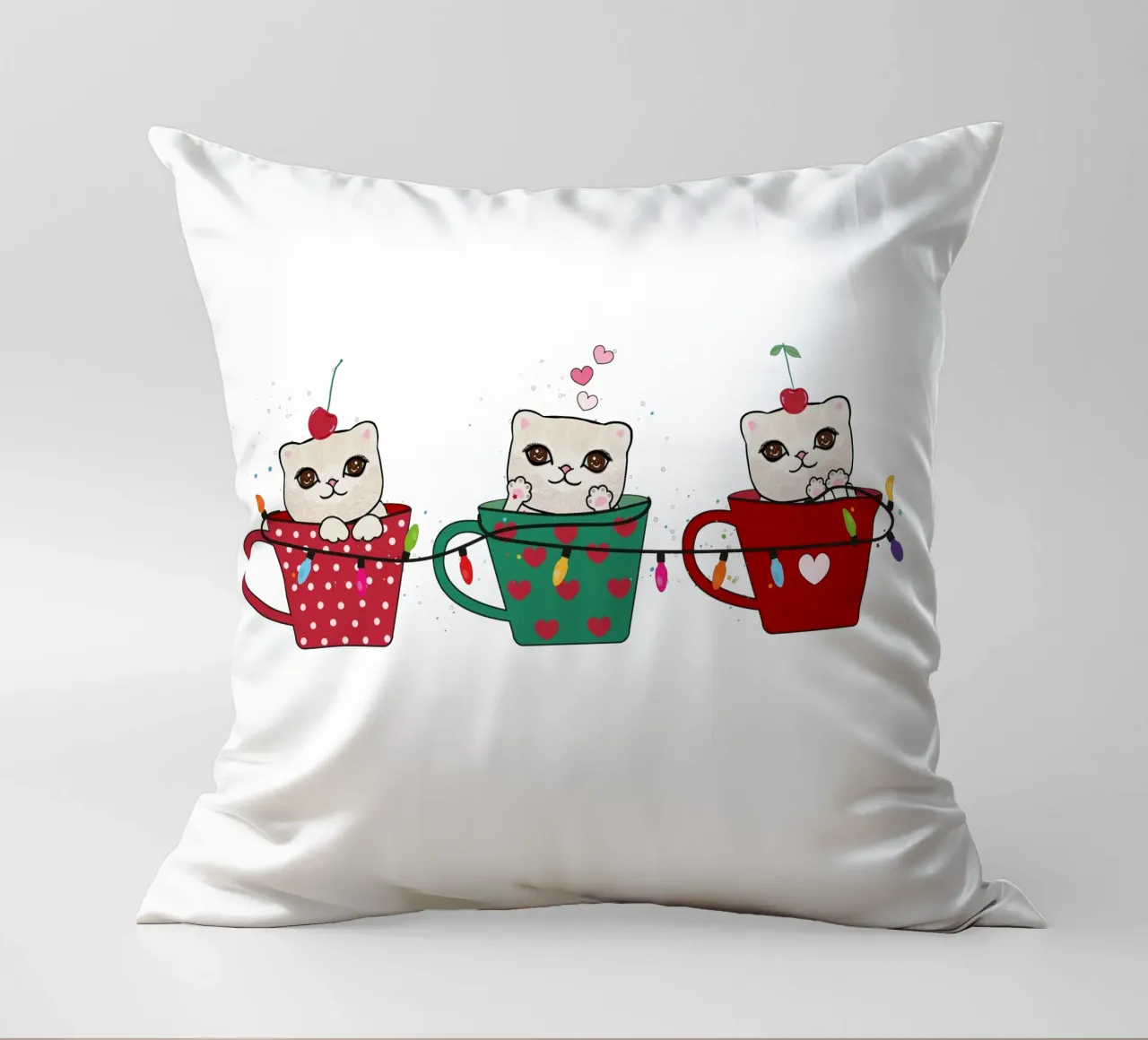 Gattini carini con tazze di caffè cuscino da gulsengunel