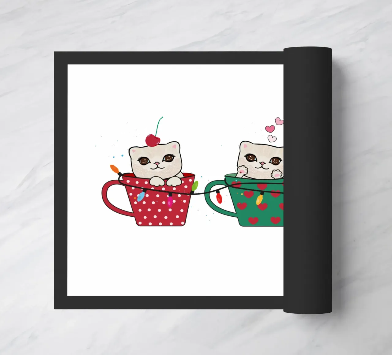 Gattini carini con tazze di caffè zerbino da gulsengunel