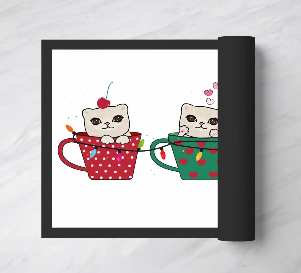 Gattini carini con tazze di caffè zerbino da gulsengunel