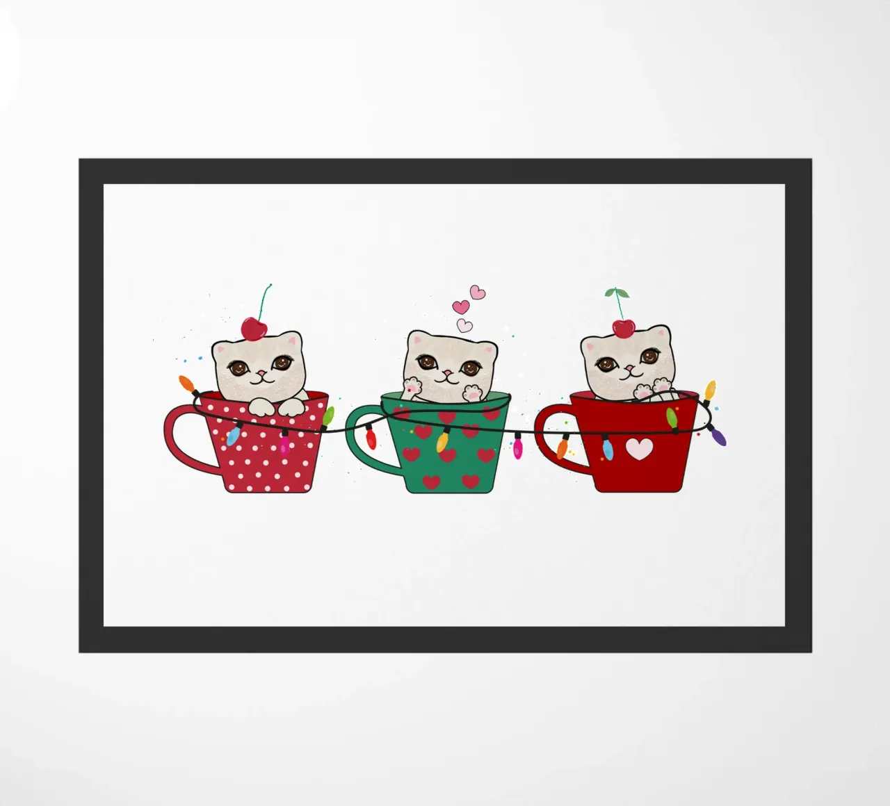 Gattini carini con tazze di caffè zerbino da gulsengunel