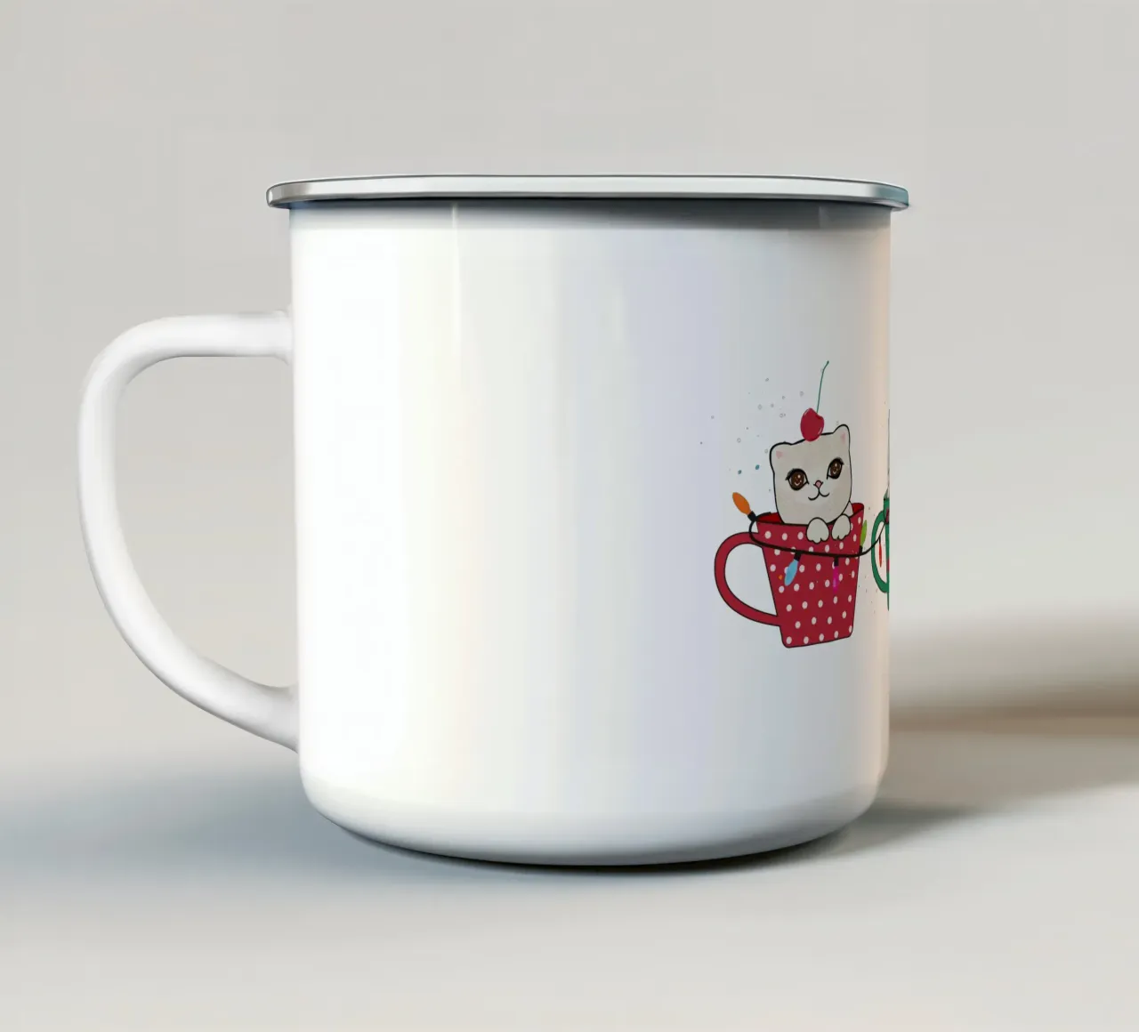 Gattini carini con tazze di caffè tazza in smalto da gulsengunel