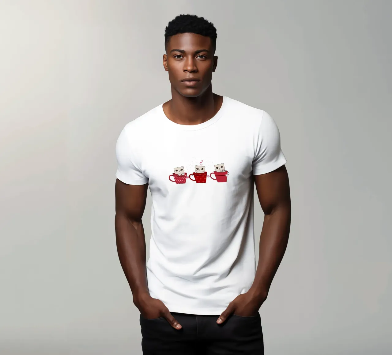 Simpatici gattini con tazze da caffè t-shirt da gulsengunel