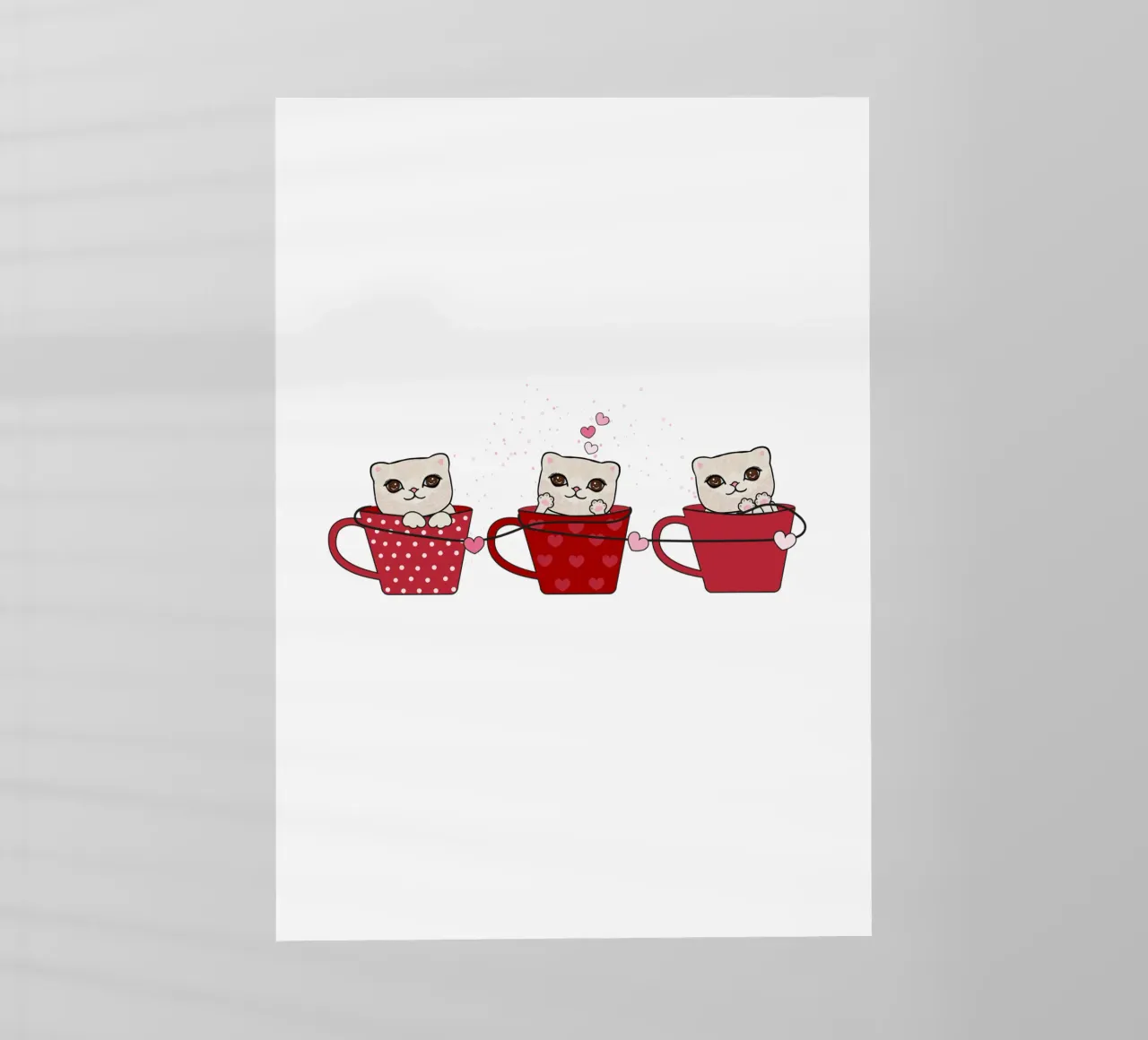 Simpatici gattini con tazze da caffè pellicola backlit da gulsengunel