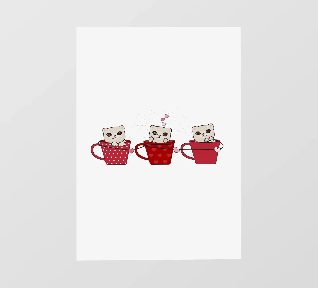 Simpatici gattini con tazze da caffè pellicola backlit da gulsengunel