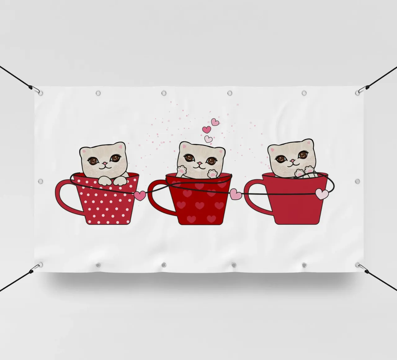 Simpatici gattini con tazze da caffè telo in pvc da gulsengunel