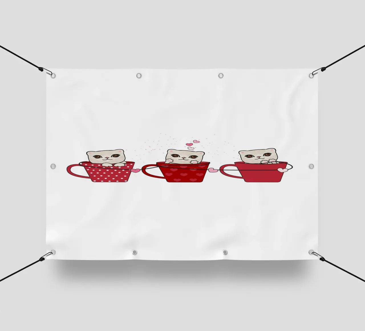 Simpatici gattini con tazze da caffè telo in pvc da gulsengunel