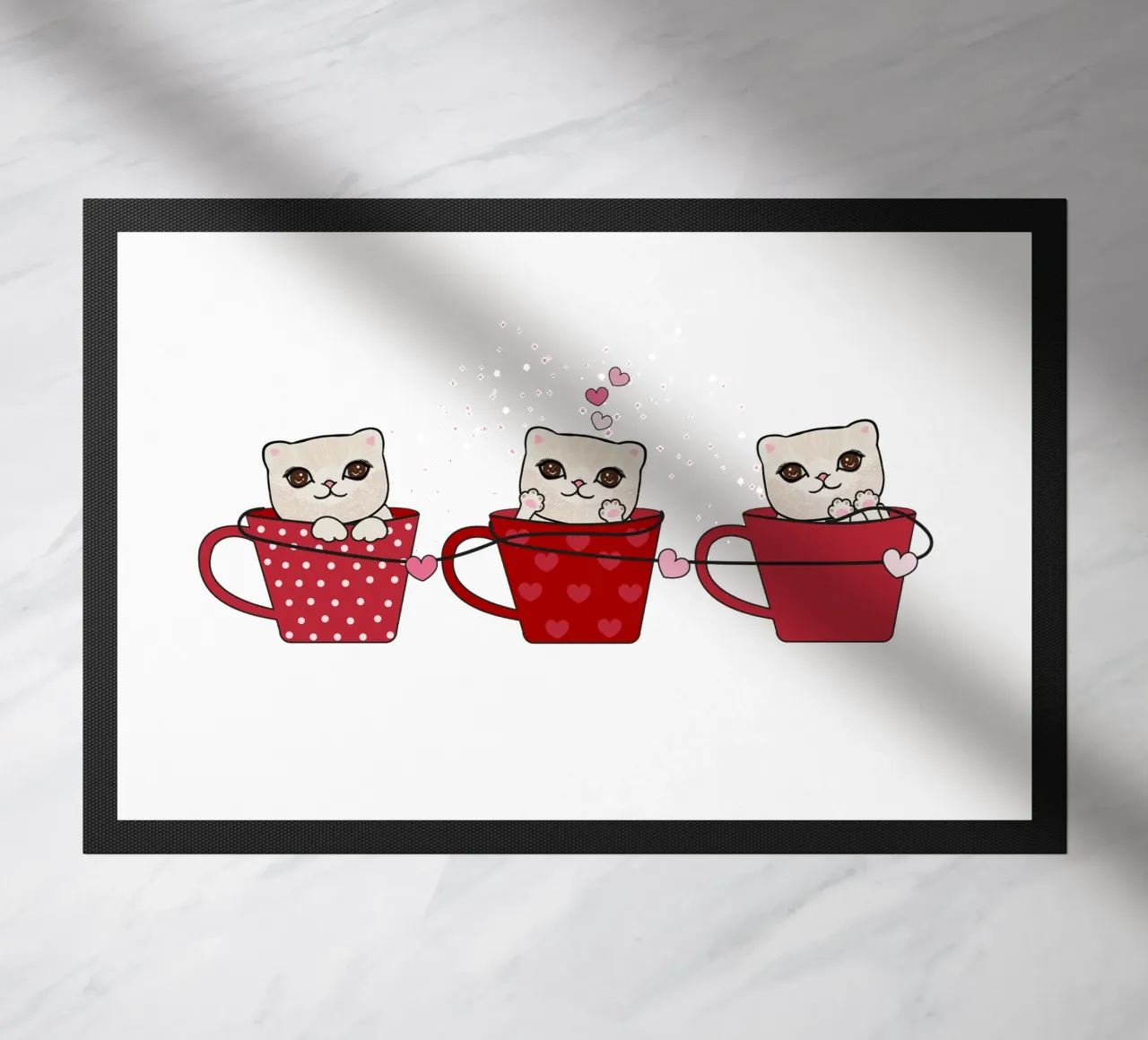 Simpatici gattini con tazze da caffè zerbino da gulsengunel