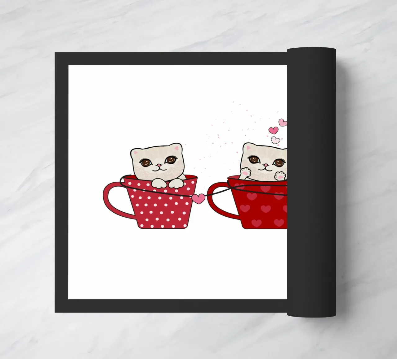 Simpatici gattini con tazze da caffè zerbino da gulsengunel