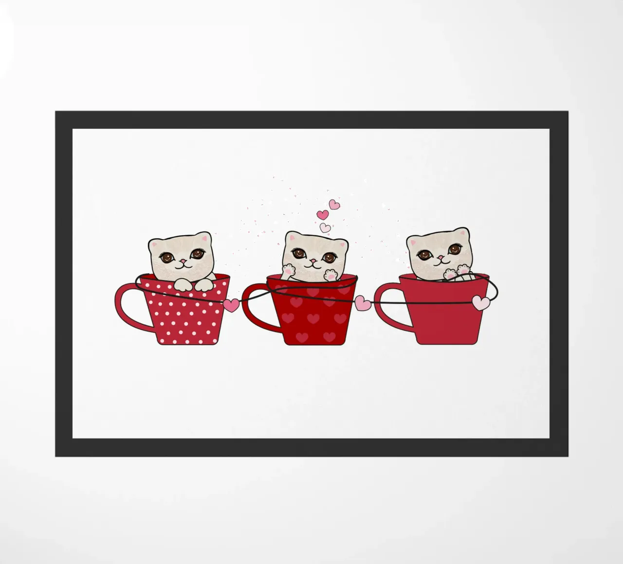 Simpatici gattini con tazze da caffè zerbino da gulsengunel