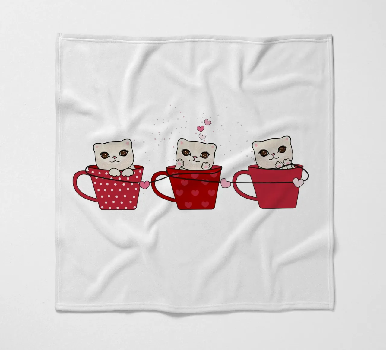 Simpatici gattini con tazze da caffè coperta in pile da gulsengunel