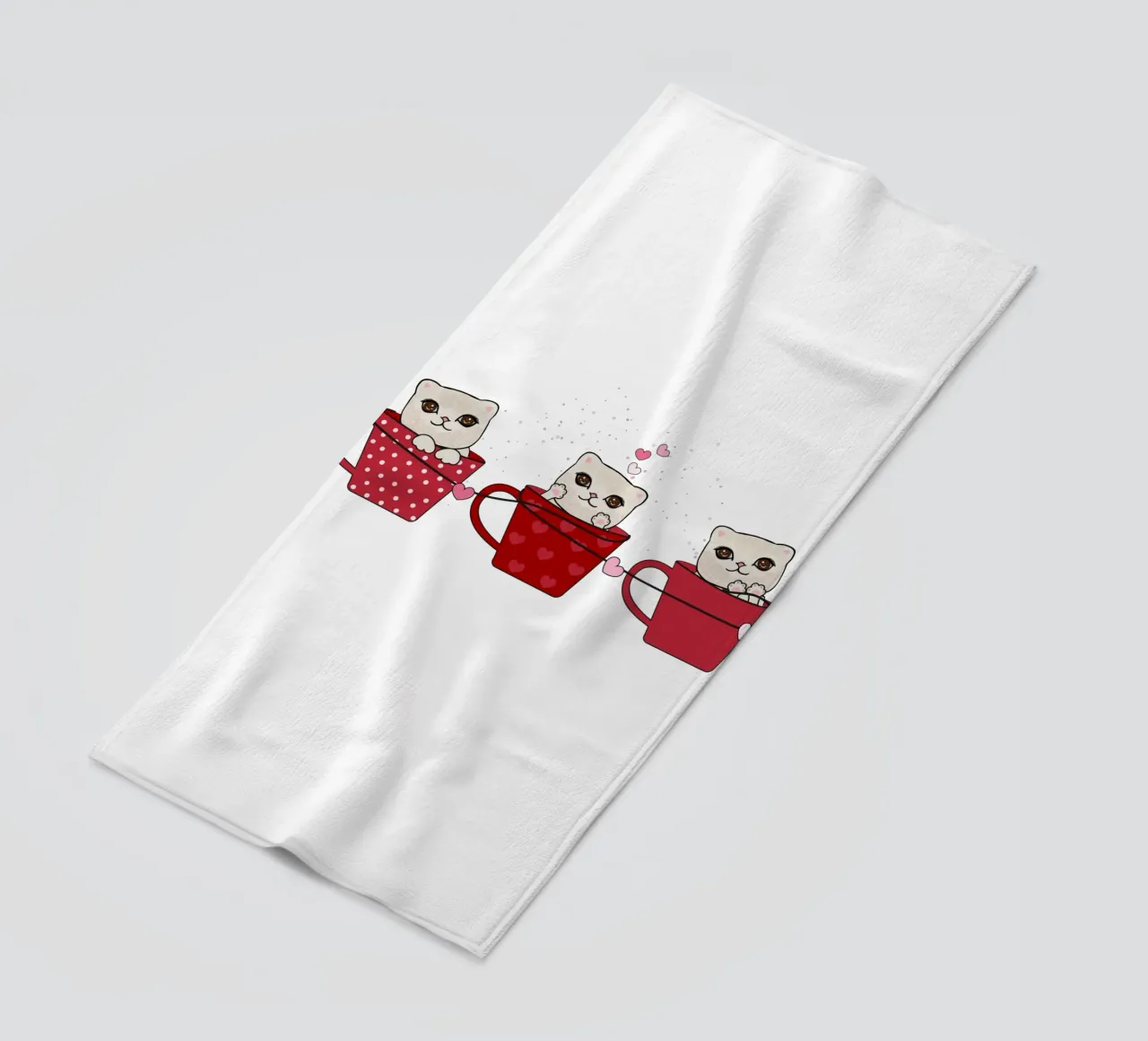 Simpatici gattini con tazze da caffè telo mare da gulsengunel