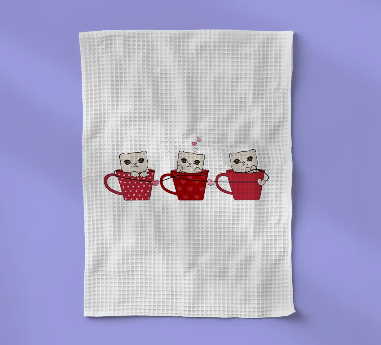 Simpatici gattini con tazze da caffè canovaccio da cucina da gulsengunel