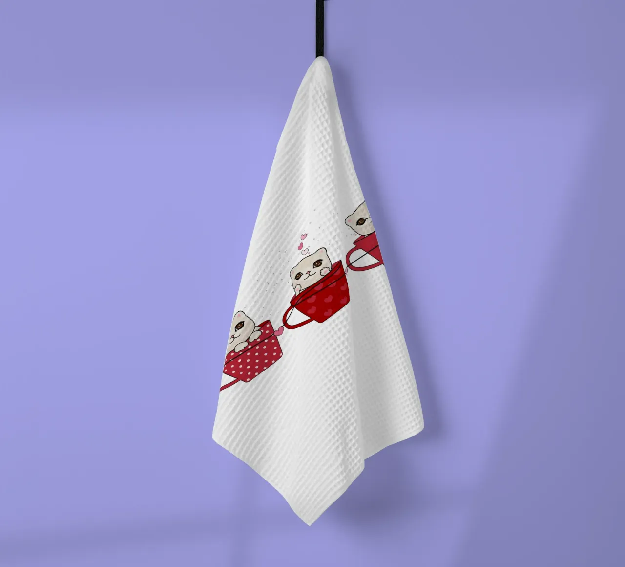 Simpatici gattini con tazze da caffè canovaccio da cucina da gulsengunel