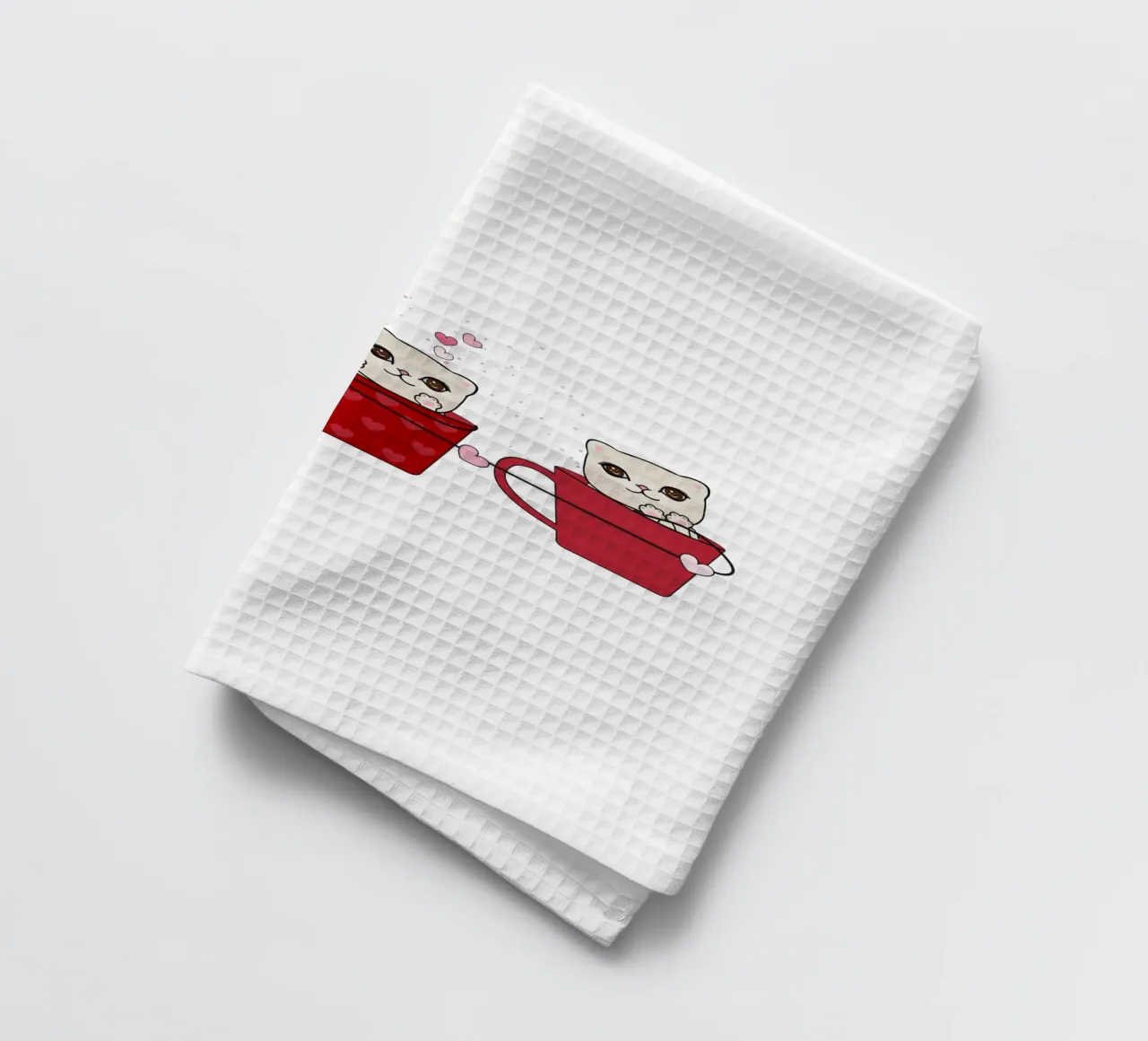 Simpatici gattini con tazze da caffè canovaccio da cucina da gulsengunel