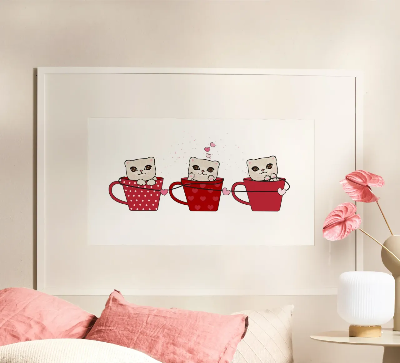 Simpatici gattini con tazze da caffè poster da gulsengunel