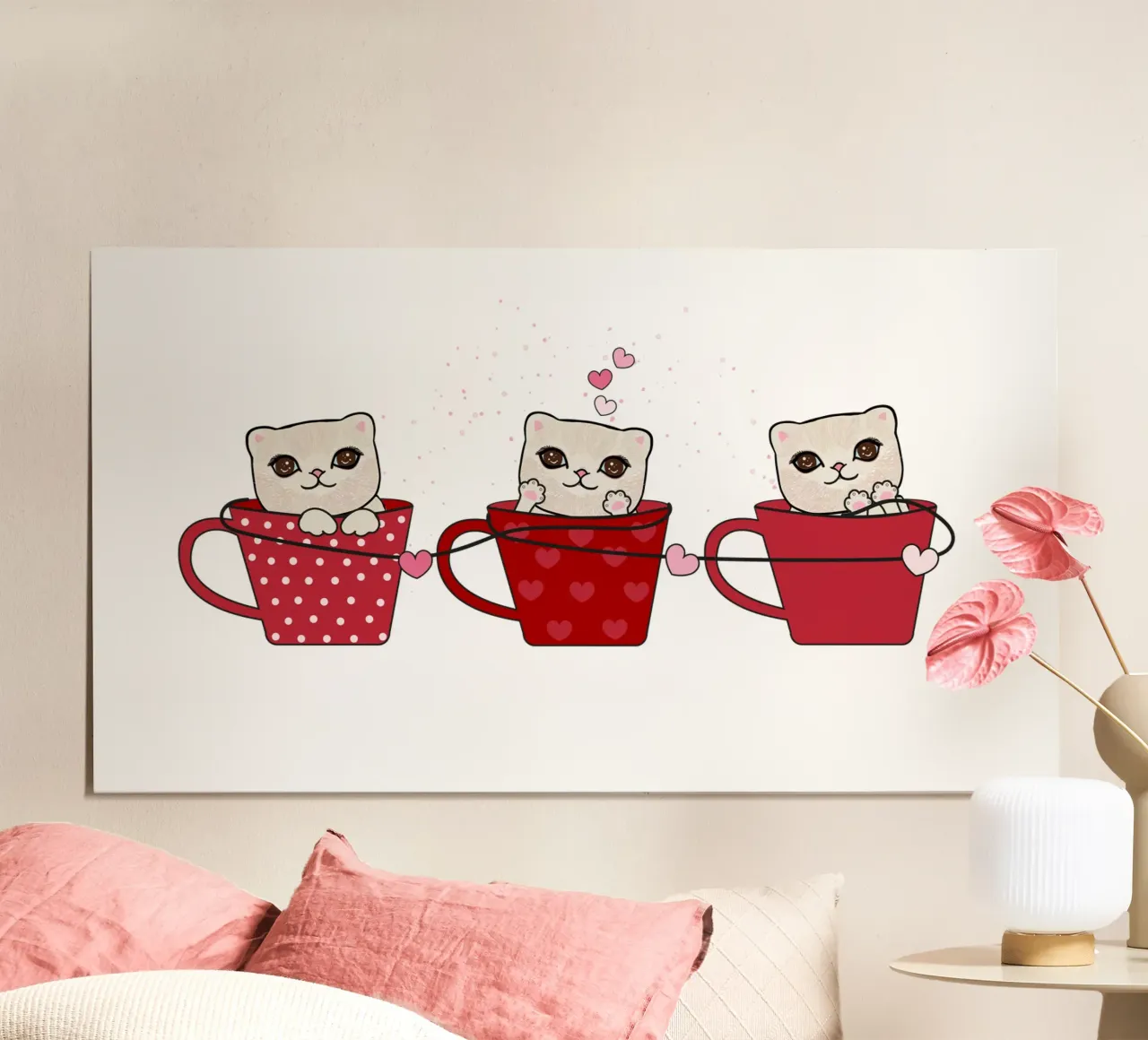 Simpatici gattini con tazze da caffè poster da gulsengunel