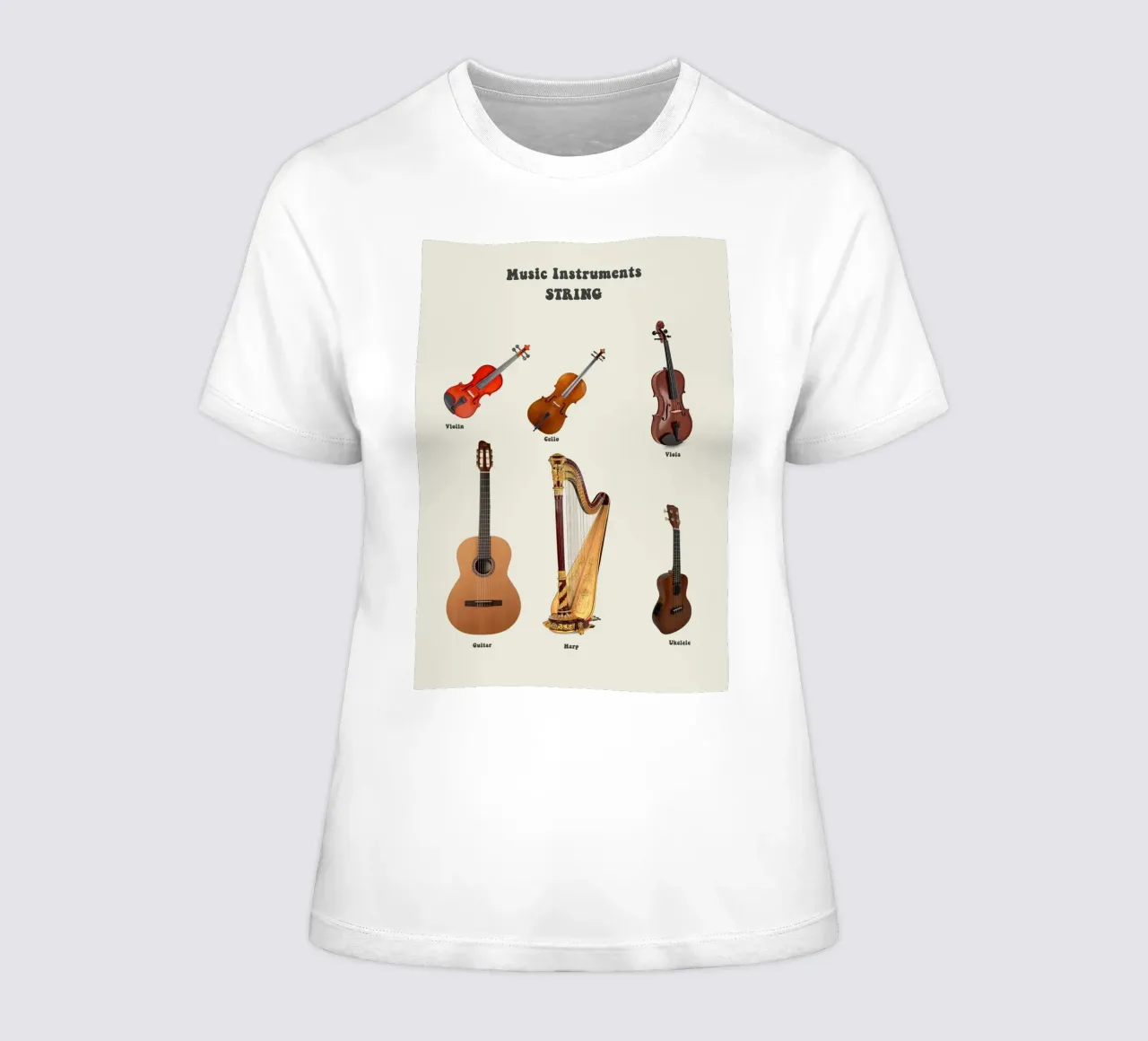 String Instruments Guitar Violin t-shirt da donna da Attaboy Dsgn